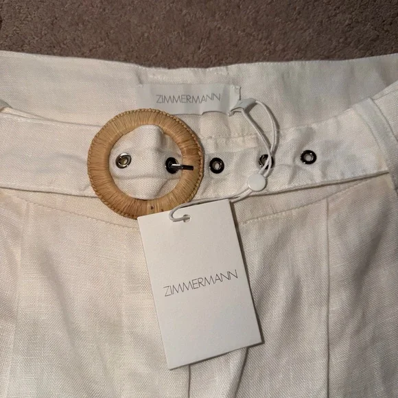 Zimmermann Cream Wide-Leg Pants - Picture 5 of 8